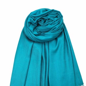 Teal Pashmina Scarf Shawl / Personalized Initial Shawl / Bridesmaid Shawl / Bridal Shawl / Wedding Shawl / Teal Shawl / Bridal Cover Up