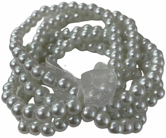 10 Pcs Faux whtie Pearl Bracelets for Women Pearl Bracelets for Bridesmaid Stretch Beaded Bracelets for Wedding Bridal Party