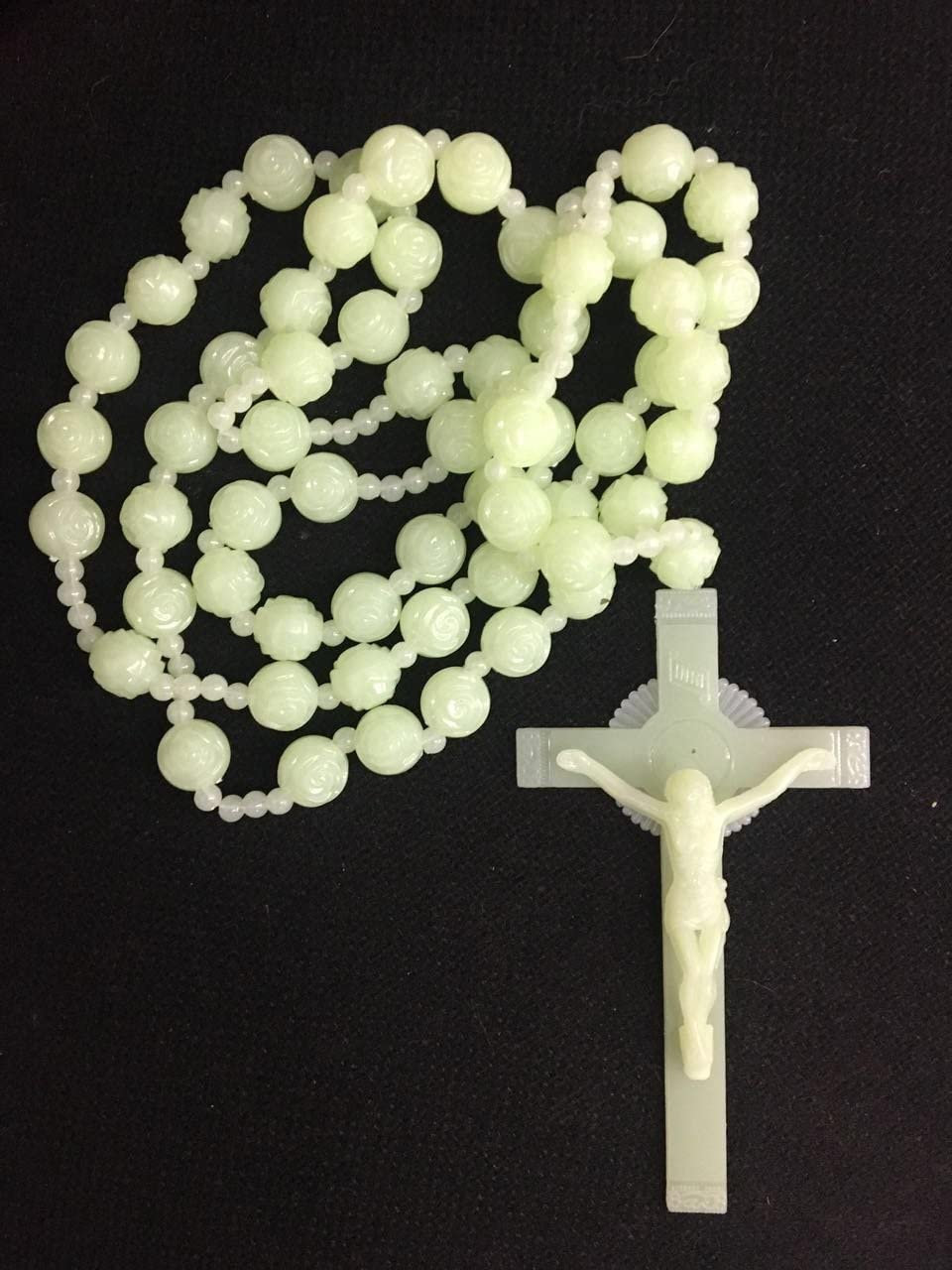 Glow in the Dark Catholic Large Rosary with Jesus Crucifix Etsy