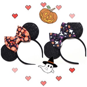 Halloween Minnie Mouse Sequin Ears Orange Mickey Mouse Sequin Halloween Ears Orange Mickey Ears/Disney party
