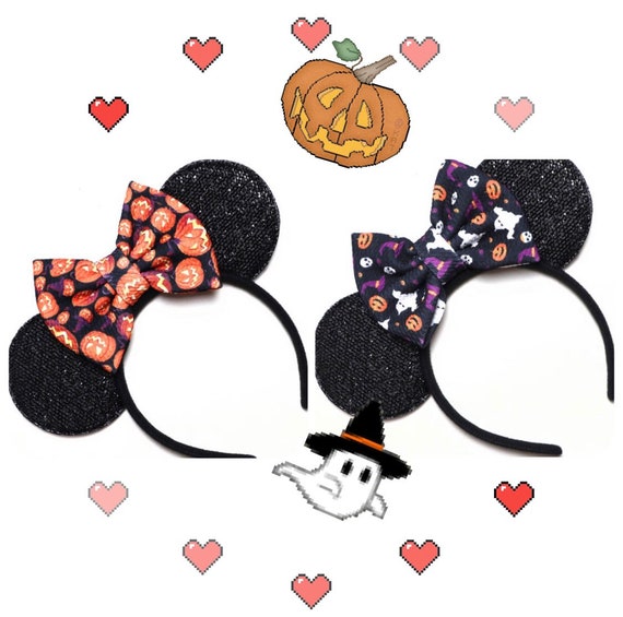 Halloween Minnie Mouse Sequin Ears Orange Mickey Mouse Sequin Halloween Ears Orange Mickey Ears/Disney party
