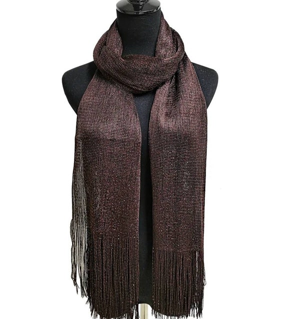 Brown glitter Scarf Shawl / Metallic Shawl / Bridesmaid Shawl / Wedding Favor / Bridal Wrap / Wedding Shawl / Bridal Cover Up / Wedding Wrap