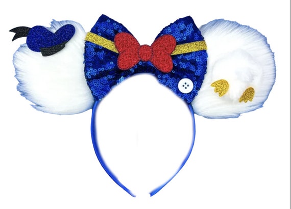 Donald Duck Inspired Minnie Mouse Ears Headband / Daisy Duck Ears / Donald Duck Ears / Daisy Minnie Ears / Disney Mickey Mouse Ears