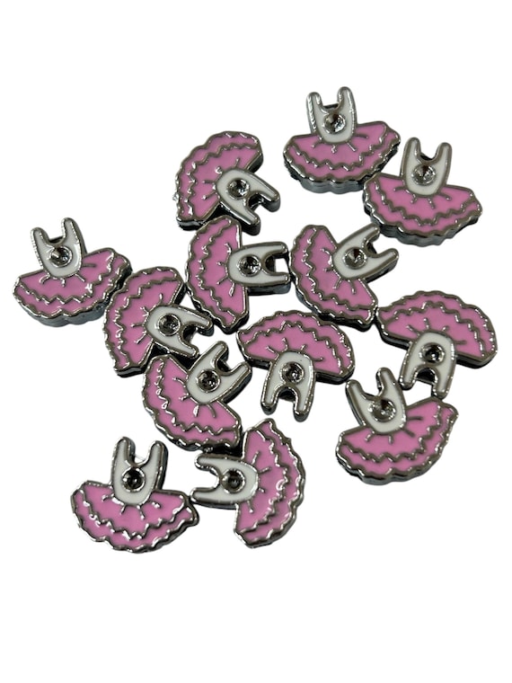 Set of 10pc Silver Rhinestone Pink Tutu / Ballet Dress Slide Charm Fits 8mm Wristband for Jewelry / Crafting