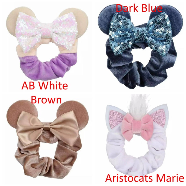 CLEARANCE Mickey Mouse Scrunchie, Minnie Mouse Ears, Black Scrunchies, Disney Scrunchies, Hair Tie, Cute Hair Accessories, Messy Bun image 9