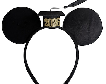 Graduation Mickey Minnie Ears / Boy man graduation Mouse ears - Grad Ears, Rose gold red Minnie Ears, 2026 Grad Mickey Ears,
