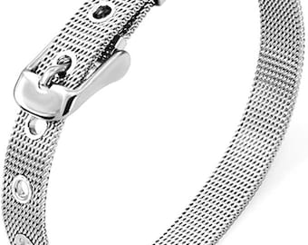 1pc  8mm DIY Stainless Steel Wristband Bracelet Fits 8mm Slide Letters and Charms