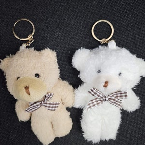 Set of 12 x teddy bear Faux Fur Keychain Baby Shower Favor / Game Prize / Party Favor / Guest GiftTeddy Bear Key Chain Fluffy bear