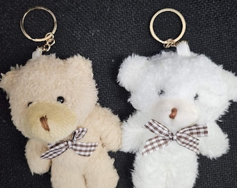 Set of 12  x teddy bear Faux Fur Keychain Baby Shower Favor / Game Prize / Party Favor / Guest GiftTeddy Bear Key Chain