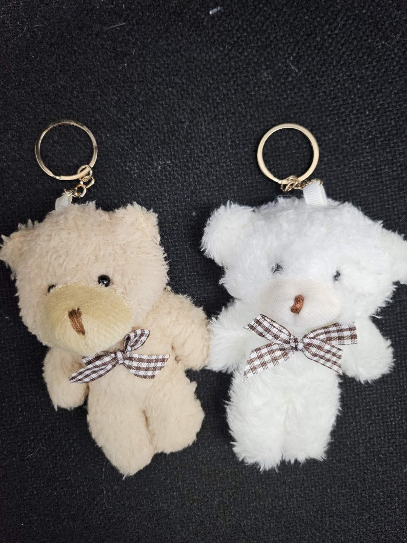 Set of 12 x teddy bear Faux Fur Keychain Baby Shower Favor / Game Prize / Party Favor / Guest GiftTeddy Bear Key Chain Fluffy bear