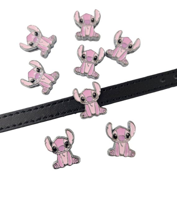 Set of 10pc cartoon pink  hawaii Slide Charm Fits 8mm Wristband for Jewelry / Craftingf