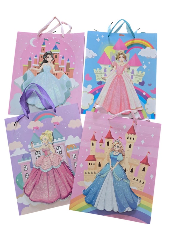 Set of 12 Princess Prince Party Favor Bags Prince Princess Castle Party Bags Princess Treat Bags with Handles Candy Goodie Bags  12 x 10 x 4