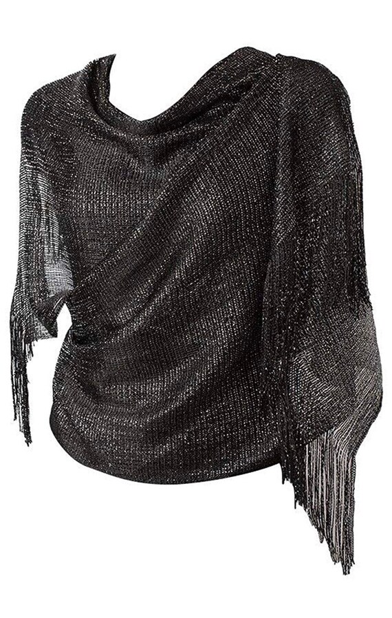 Black Glitter Scarf Shawl / Mothers Day Gift / Wedding Favor Gift / Evening Prom Accessories / Bridal Accessories Evening Prom Shawl