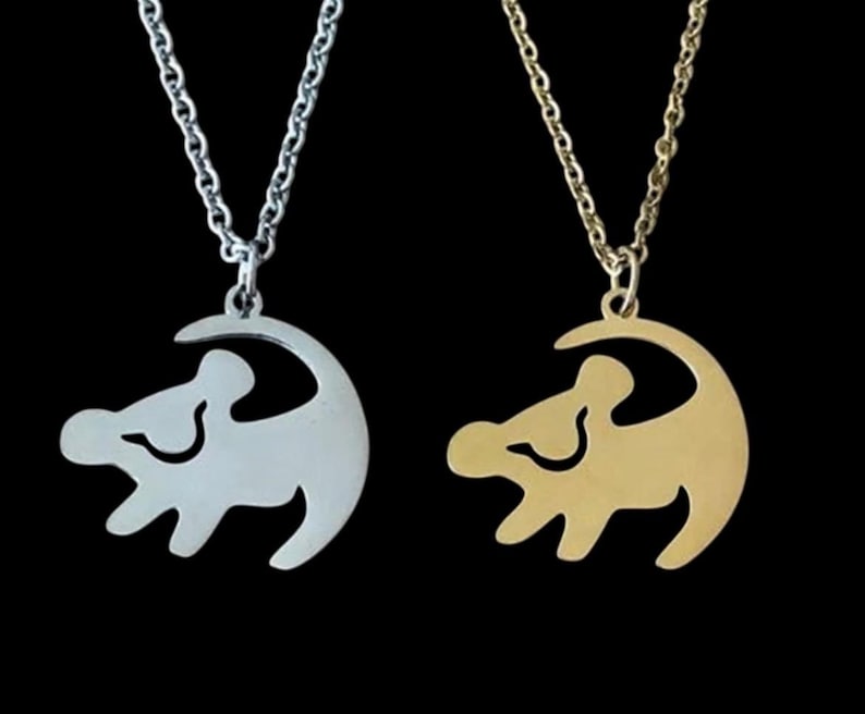 Lion king Simba Necklace, Lion Jewelry, Animal Gift, Lion Jewelry, Disney gift , animal kingdom , animal lover image 1