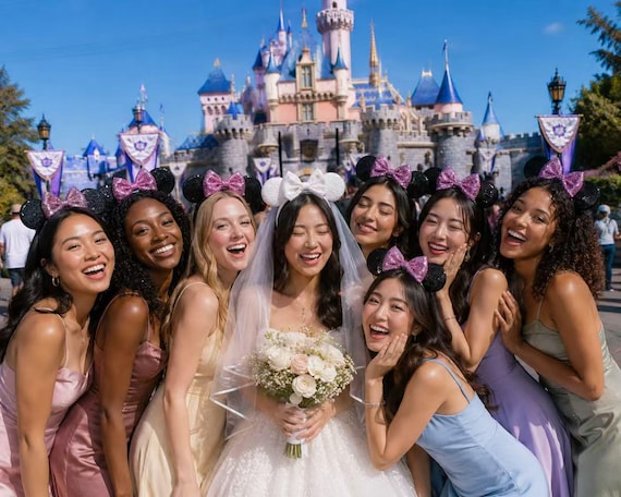 Wedding Bride Minnie Mouse Ears, Wedding Mickey Ears, Wedding Minnie Ears, Bride Mickey Ears,, Bachelorette Party Mouse Ears