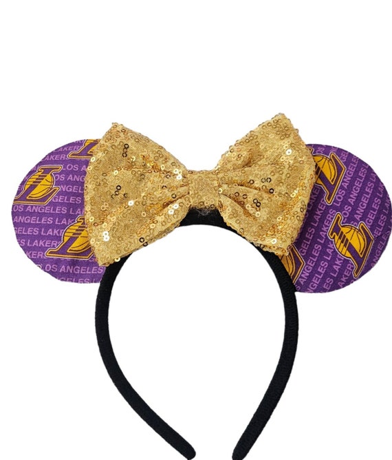 Lakers inspired Minnie Mouse Ears, purple Disney Ears, Basketball Ears, LA Minnie Mouse Ears, Los Angeles Mouse Ears, Mickey Mouse Ears