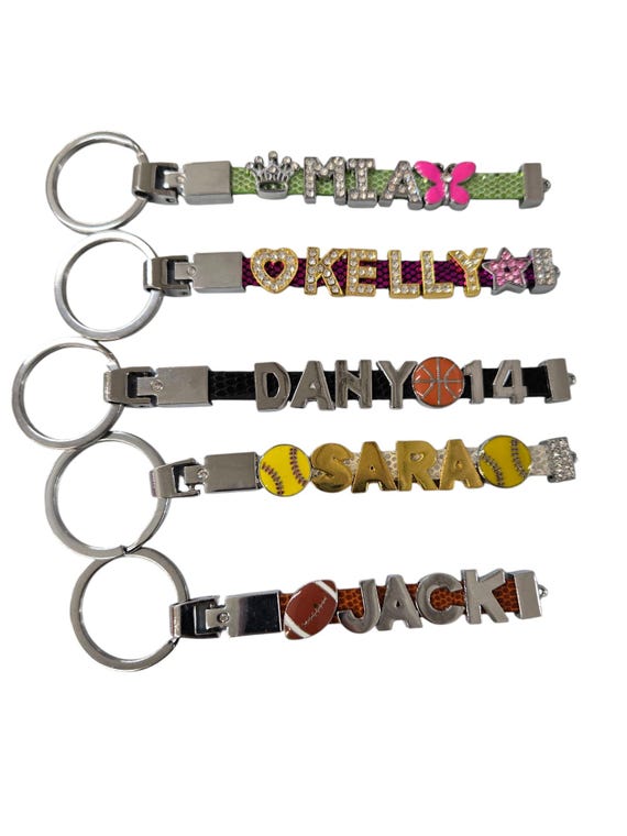 Design Your Own Rhinestone Name Personalized Keychain / Keyring / Bag Tag /Sports name Keychain Football/Basketball/Baseball/Soccer