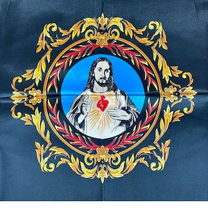 Sacred Heart Of Jesus lady of guadaulpe Scarf Man&#39;S Woman&#39;S Christmas Scarves /Neckerchief/Braid Scarf/Hair Cover/Wrap/Head Scarf/35&quot; x 35&quot;