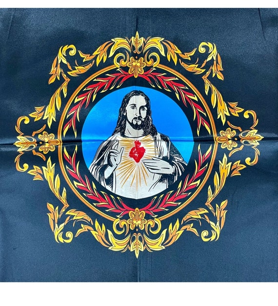 Sacred Heart Of Jesus lady of guadaulpe Scarf Man'S Woman'S Christmas Scarves /Neckerchief/Braid Scarf/Hair Cover/Wrap/Head Scarf/35" x 35"