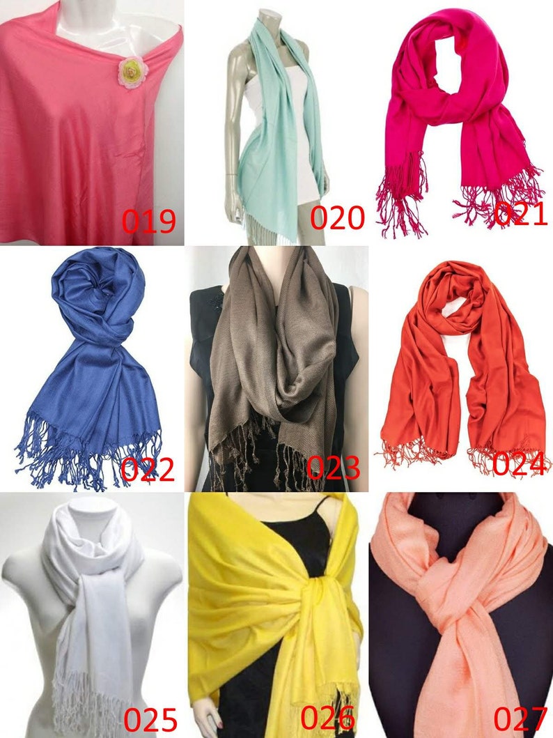 Set of 5 Wrap Scarf Shawl / Pick Your Color / Personalized Initial Shawl / Bridesmaid Shawl / Wedding Favor / Bridal Wrap /Wedding Shawl image 8