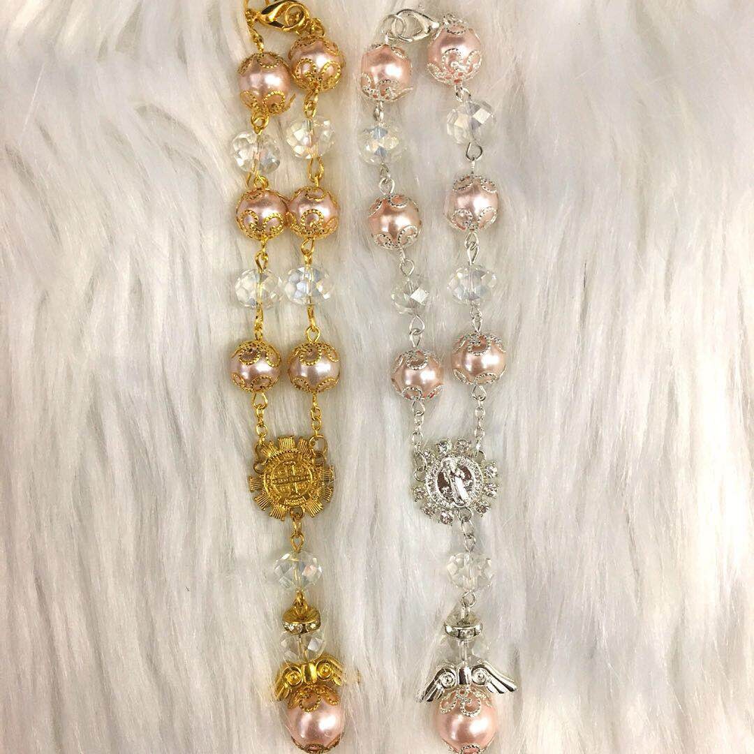 12pc BAPTISM FAVORS ROSARY GIFTS WHITE MI BAUTIZO ROSARIO RECUERDOS ANGEL LOT 12