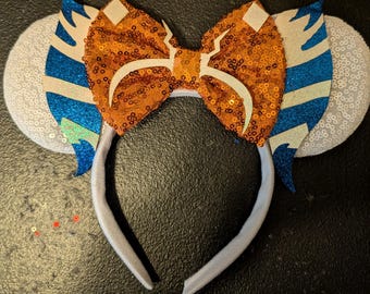 Orejas de Mickey de alien de S Wars / Orejas verdes de bebé alien / Orejas de robot azul naranja / Orejas de sables de luz / Orejas de personajes para niños y adultos / Ratón masticable