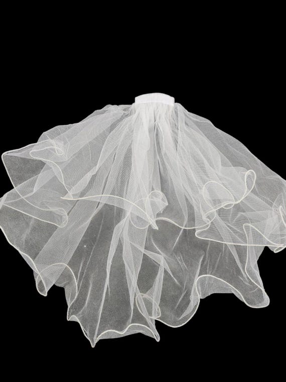 Bridal Wedding Veil Women's Short Vails with Rhinestone Tulle for Bachelorette Party 45cm/18” two tier veils Bachelorette Party party popup