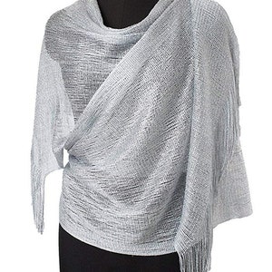 Silver metallic store shawl