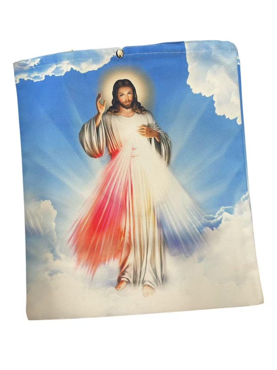 Divine mercy Canvas Tote Bag _ Craft Bag, shopping bag, Prayer Bag, Catholic Bags, Gifts for Mom, Christmas gift