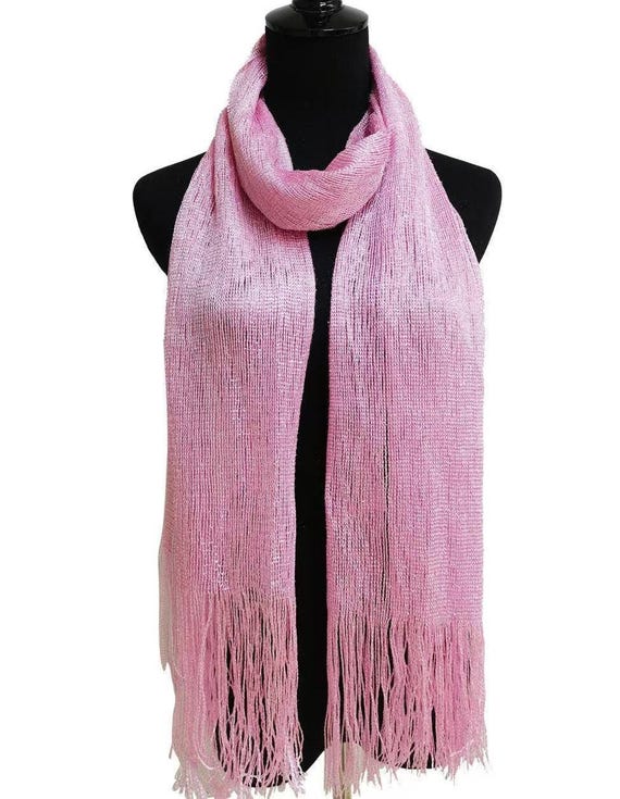 Pink Wedding Scarf Shawl / Metallic Shawl / Bridesmaid Shawl / Wedding Favor / Bridal Wrap / Wedding Shawl / Bridal Cover Up / Wedding Wrap
