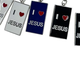 Set 12x I love jesus Fish Shaped Jesus Pendants Charms Craft Supplies for DIY Bracelet Necklace keychains finding 2 "