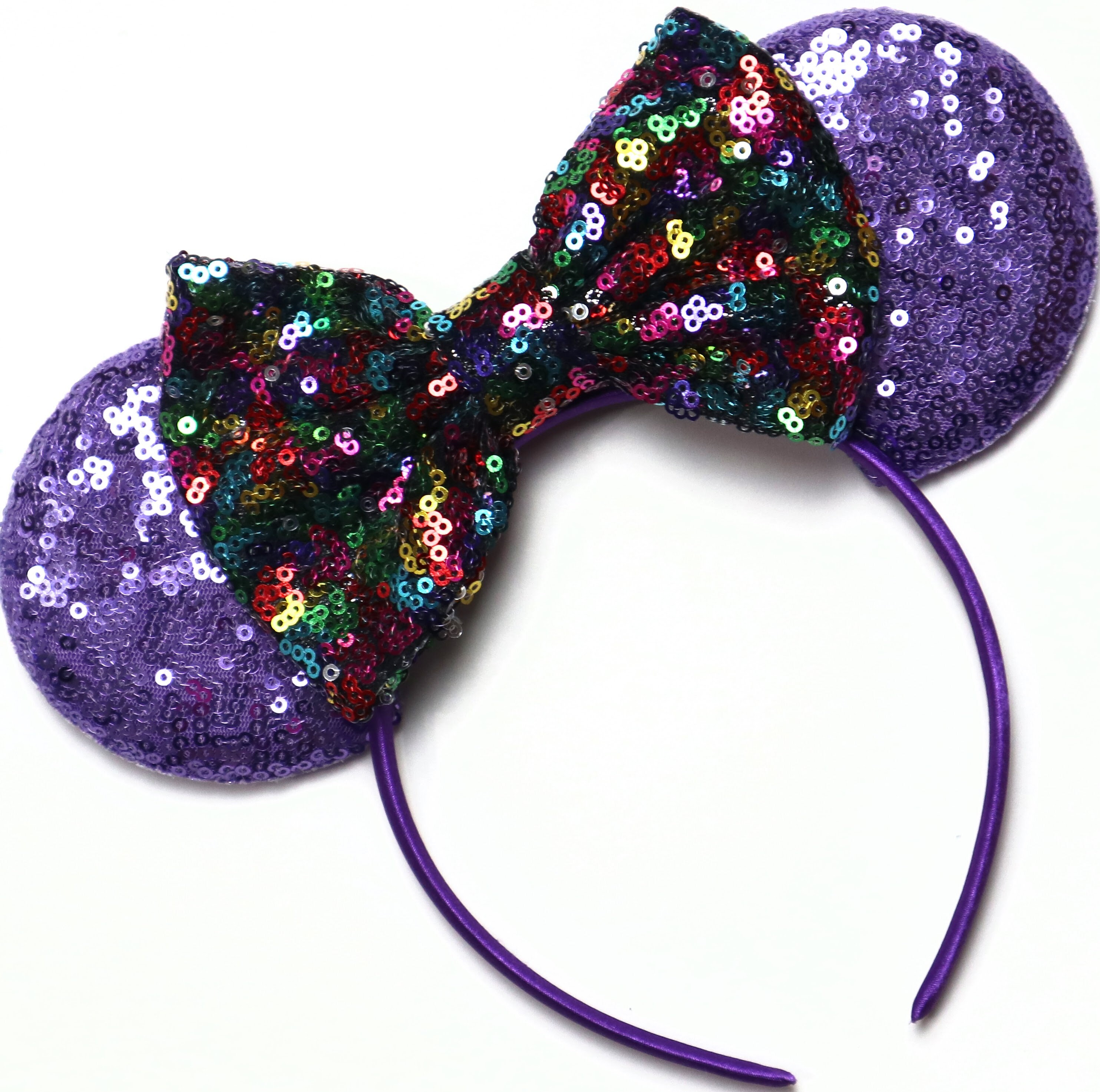 New Disney Parks Authentic Purple Potion Sequin Minnie Mouse Ears Headband