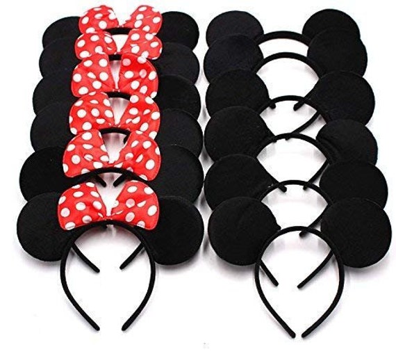 Set of 12 Mickey Minnie Ears / Mickey Minnie Headband / Disney Party / Theme Party / Disney Ears Headband