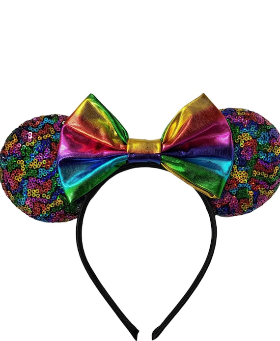 Rainbow Minnie Mouse Ears, Rainbow Disney Ears, Rainbow Minnie Ears Headband, Pride month, Pastel Mickey Ear, Rainbow Mickey Mouse Ear