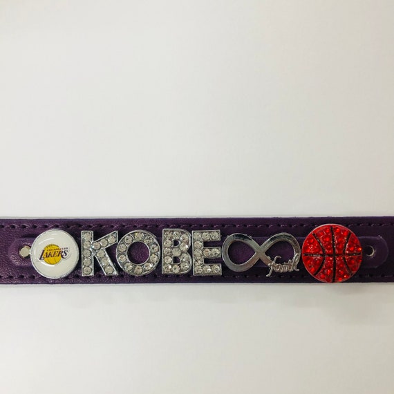 Rhinestone lakers Kobe Bryant bracelet or personalized your own name bracelet / gift for her/ basketball jewelry
