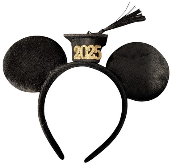 Graduation Mickey Minnie Ears / Boy man graduation Mouse ears - Grad Ears, Rose gold red Minnie Ears, 2025 Grad Mickey Ears,