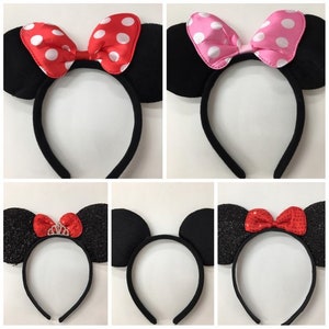 Boy Girls Mouse Ears Headband/Family Trip/Disney Party / Theme Party / Disney Ears Headband/Princess Headband/One Size Fits All/DIY Mouse image 1