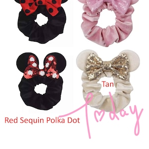 CLEARANCE Mickey Mouse Scrunchie, Minnie Mouse Ears, Black Scrunchies, Disney Scrunchies, Hair Tie, Cute Hair Accessories, Messy Bun image 5