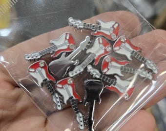 Set of 10 pc rhinestone music guitar/bass  slide charm fits 8mm wristband for jewelry /crafting