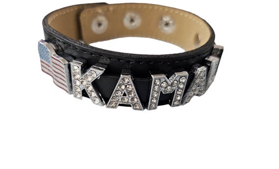 Kamala Harris Trump US Presidential Candidate Charm Bracelet, banners/ flag/ Custom Design/Personalize Your Own Name Bracelet, Gift for Her