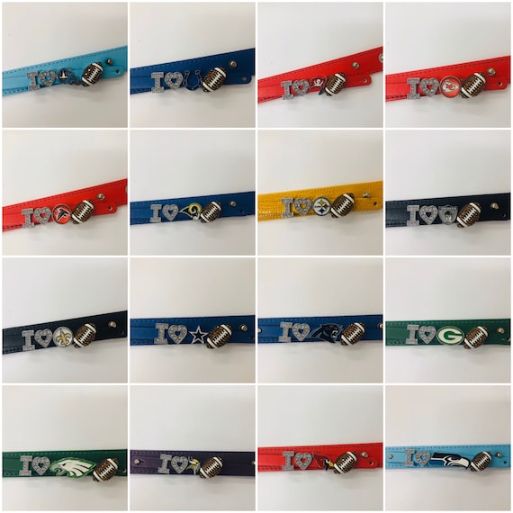 I love football bracelet Personalize / Pick Team / Gift for Her / Football Mom / Sports Fan / Football Jewelry