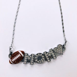 Rhinestone Football Mom Necklace baseball Necklace Football Jewelry Football Gifts Football Accessories Personalized Necklace Gift