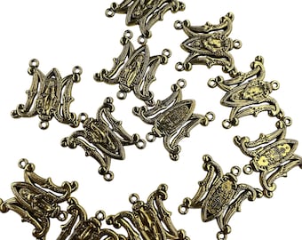 Set of 12 x Virgin Mary Miraculous gold tone Medal Ave Maria Rosary Centerpiece Silver tone Medal Saint Benedict Cross Charms Pendant 1"