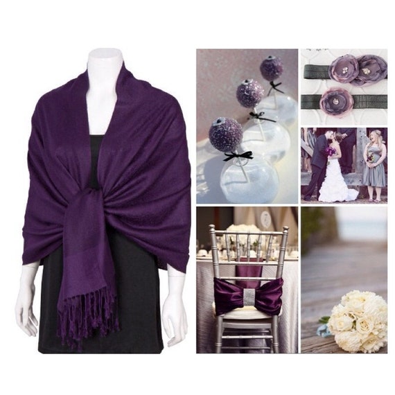 Eggplant Purple Pashmina Scarf Shawl / Mothers day Christmas gift l / Bridesmaid Shawl / Bridal Wrap / Purple Wrap / Wedding Shawl