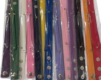 EXTRA LONG 9 inches Faux Leather Wrist Slide Snap Bracelet / Bangle Style / DIY Fits 8mm Letters and Charms / Wholesale Bulk Bracelets