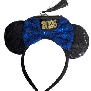 Graduation Mickey Minnie Ears / Graduation Mouse ears - Grad Ears, Rose gold red Minnie Ears, 2026 Grad Mickey Ears, Graduation Disney ears