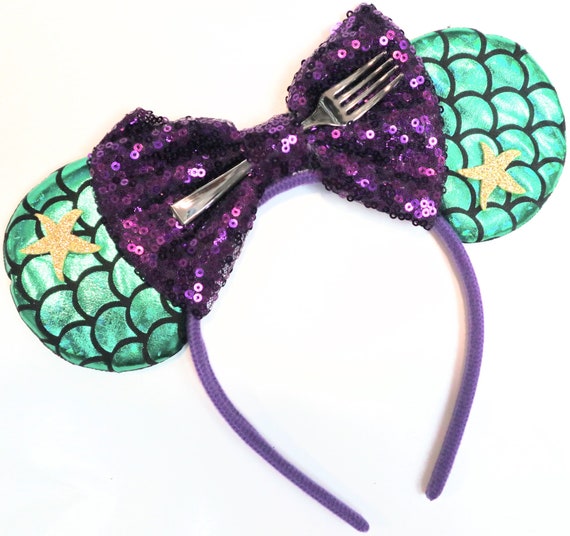 Ariel Mickey Ears, Ariel Ears, Little Mermaid Ears, Little Mermaid Mickey Ears, Purple Minnie Ears, Disney Ears, Minnie Ears