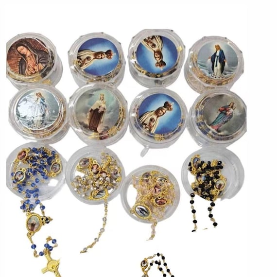 12/20/30/100 x Wholesale Bulk Rosary mixed color faux pearl Rosary Chain with for Baptism, Wedding, Religious Favor,  Baptism Favor