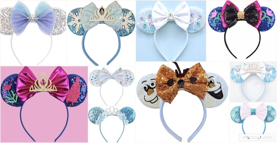 Frozen Inspired Minnie Mouse Ears Headband / Frozen Ears / Olaf ears / Elsa ears / Anna Ears / Holiday Minnie Ears