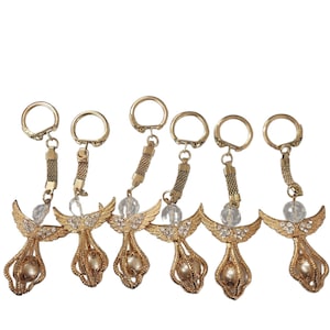 12 x Rhinestone Angel Keychains Favors Baptism First Communion Favor Recuerditos Christening Bautizo Favors Confirmation w/ Gift bag